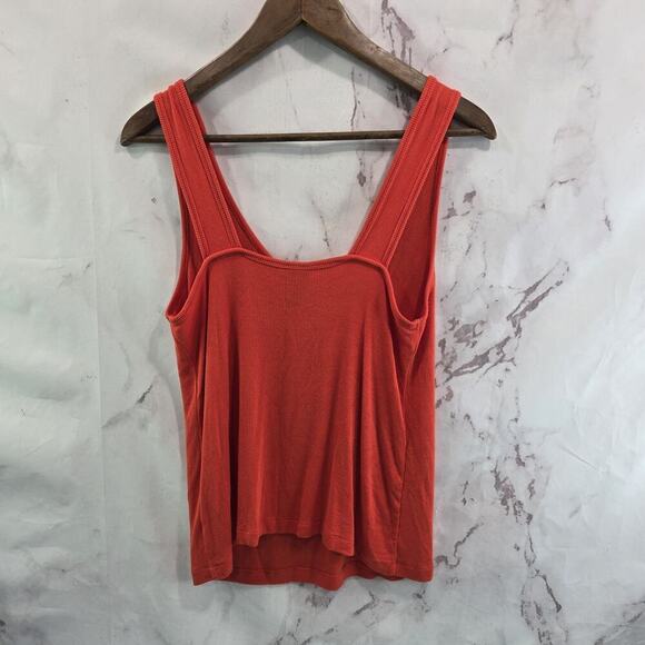 Cabi Tank Top Womens Small Orange Busy Geranium Ribbed Square Back 5935 - Picture 5 of 10